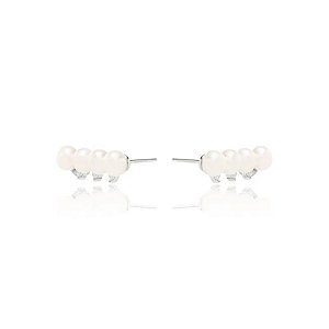 Brinco ear cuff pérola de água doce prata 925 • SANTA PRATA