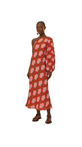 Vestido Ombro Só Banana Deco Vermelho Escarlate • FARM
