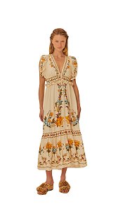 Vestido Longo Estampado Delicadeza De Verão • FARM
