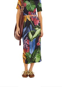 Saia Estampada Banana Uva • Farm Preto