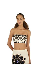 Top Reto Floral Arabebesque • Farm Preto