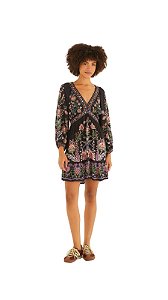 Vestido Curto Jardim Maravilhoso • Farm Preto