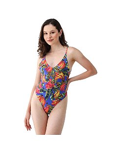 Maiô FARM Ajustada Side boob Bananamix Azul • FARM