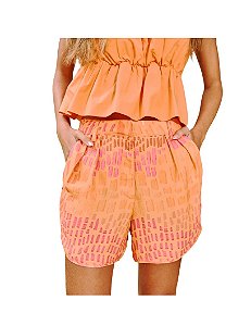 Short Curto Estampado • Open Laranja