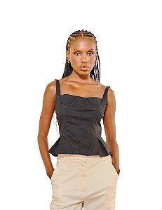 Blusa Feminina Slim • Open Preto