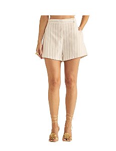 Short Feminino Comfort Listrado • Sommer Branco