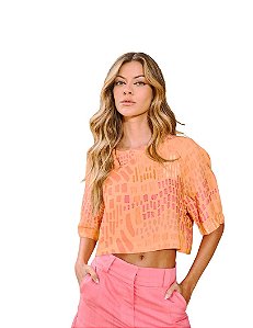 Blusa Feminina Loose Estampada • Sommer Laranja