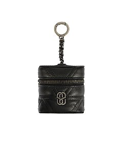 Mini Bag chaveiro Charm Dream Couro Preto • SCHUTZ