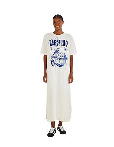 Vestido Midi Coco Gelado Azul • Farm Branco