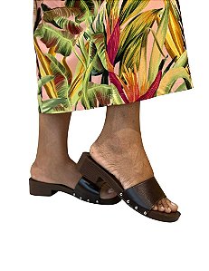 Tamanco marrom dourado • IMPROVISO