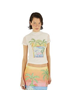 Blusa Tule Paisagem Solar • Farm Off White