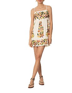 Vestido Curto Floral Mali Off White • Farm Bege
