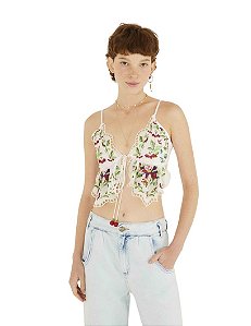 Blusa Lenço Bordada Amor De Fruta • Farm Branco