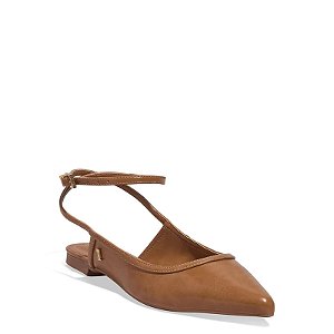 Sapatilha Napa Madri Marrom Claro Bico Fino • Santa Lolla Caramelo