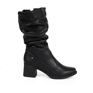 Bota Mississipi De Cano Médio Preta Com Salto Bloco • Mississipi Preto