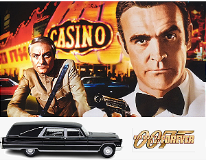Coleção James Bond 007 Eaglemoss - Carro Funerário Cadillac Hearse - 007: Os Diamantes São Eternos - 1/43
