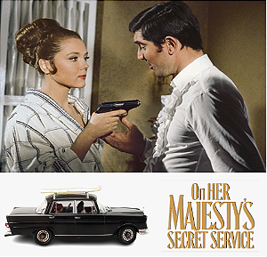Coleção James Bond 007 Eaglemoss - Mercedes-Benz 220S - 007 À Serviço Secreto de sua Majestade - 1/43