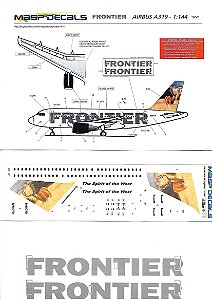 MASP Decais - Decais para Airbus A319 da Frontier "Veado-Mula" - 1/144