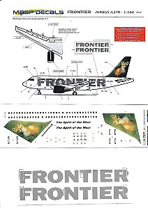 MASP Decais - Decais para Airbus A319 da Frontier "Raposa Vermelha" - 1/144