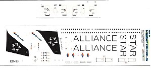 MASP Decais - Decais para Airbus A320 da Spanair "Star Alliance" + Decais para Boeing 737-86Q da Virgin Blue (Austrália) - 1/144