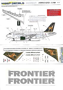 MASP Decais - Decais para Airbus A319 da Frontier "Veado Galheiro" - 1/144