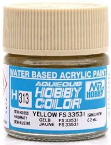 Gunze - Aqueous Hobby Colors H313 - Yellow  FS33531 (Semi-Gloss)