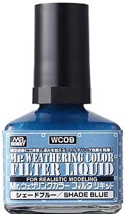 Gunze - Mr. Weathering Color WC09 - Filter Liquid Shade Blue (Wash com base Óleo) - 40ml
