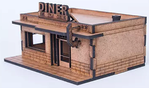 Area 27 3D - Kit para montar em MDF "Diner / Restaurante" - 1/64