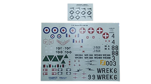 Glencoe Models - Decais para De Havilland Venom FB.1 - 1/59