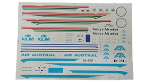 Brasil Decais - Decal para Boeing 777-200ER Kenya Airlines/KLM/Air Austral - 1/144