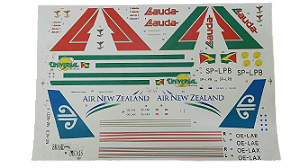Brasil Decais - Decal para Boeing 767-300 da Lauda Air/Universal Airlines/Air New Zealand - 1/144