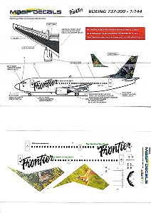 MASP Decais - Decais para Boeing 737-300 da Frontier - 1/144