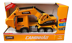 ZIPPY TOYS - Caminhão Escavadeira com fricção, luz e som - 1/18