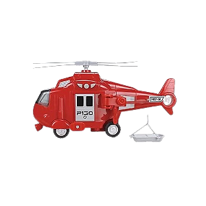 ZIPPY TOYS - Helicóptero de Resgate com fricção, luz e som - 1/20