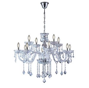 Lustre Candelabro Cristal Legítimo Maria Tereza Nice 12 Lâmpadas E14