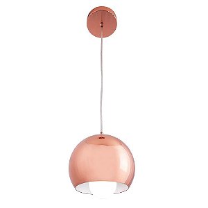 Lustre/pendente em Aço Orbit Cobre 1 Lâmpada E27 Moderno