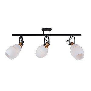 Spot Trilho Triplo Moderno Luz Direcionada Quarto Sala Cozinha 3 Lâmpadas E27 Bivolt