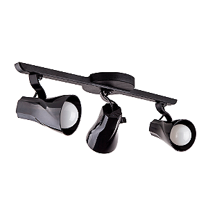 Luminária de Teto Spot Trilho Triplo Direcionável Octa 3 Lâmpadas Praia Litoral E27 Bivolt