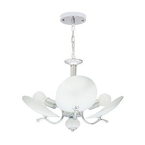 Lustre/Pendente de Vidro Ricko 3 Branco