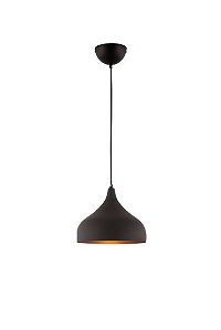 Lustre/Pendente Mini Gota Preto c/ Cobre E27- Estilo Industrial Moderno