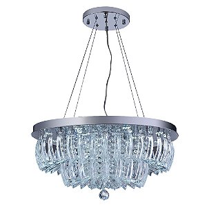 Lustre/Pendente de Cristal Legítimo LED Ingrid 36W 3000K - Design Moderno Quarto/Sala Jantar