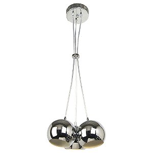 Lustre/Pendente em Aço Orbit Cromado 3xE27 Design Moderno