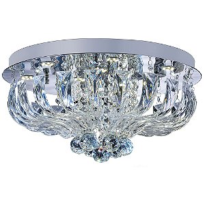 Plafon Sobrepor LED Redondo Cristal Marilyn 45cm 30W 6500K