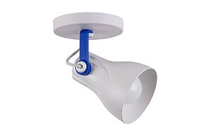 Spot Sobrepor Direcionável Octa Plus Branco/Azul 1xE27 Bivolt - Design Moderno Sala/Quarto