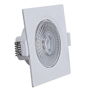 Spot de Embutir LED Quadrado PP 5W 6500K Luminária Teto/Gesso