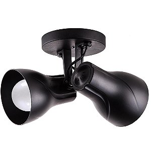 Spot Sobrepor Direcionável Duplo Octa Plus Preto 2xE27 Bivolt