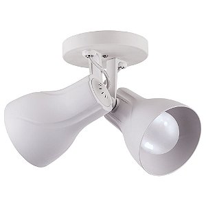 Spot Sobrepor Direcionável Duplo Octa Plus Branco 2xE27 Bivolt - Design Moderno Quarto/Sala