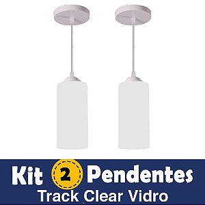  Kit 2 Pendentes/Luminária Track Clear 1xE27 - Design Moderno Quarto/Sala - Esquilos Shop 