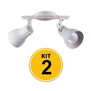 Kit 2 Spot Trilho Octa Plus Branco 2xE27 - Startec