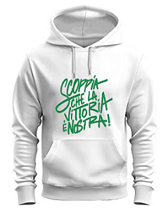 MOLETOM CANGURU BRANCO SCOPPIA CHE LA VITTÓRIA È NÓSTRA